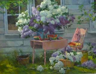 Don Ricks Original Oil Painting  Spring Lilacs   