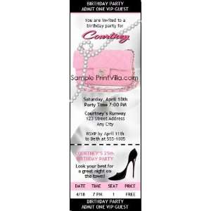   with Style Birthday Party Ticket Invitation