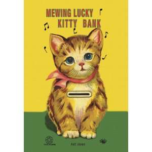  Mewing Lucky Kitty Bank 24X36 Giclee Paper
