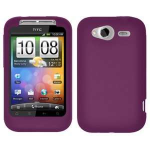  New Amzer Silicone Skin Jelly Case Purple For Htc Wildfire 