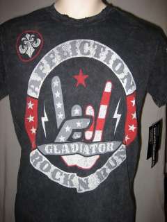 AFFLICTION Gladiator Rockn Run T Shirt M American Cust  