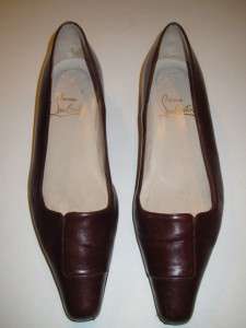 Christian Louboutin Brown Leather Walkable Low Heel Shoes,sz36/6 MUST 
