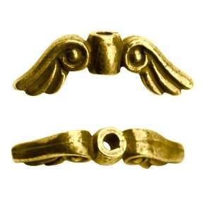  TierraCast Antique Gold Pewter Angel Wings Beads (3)