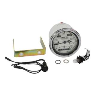 Stewart Warner Wing Series White Electric Speedometer  