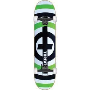  Threat Bullseye Complete Skateboard   8.25 White/Green w 