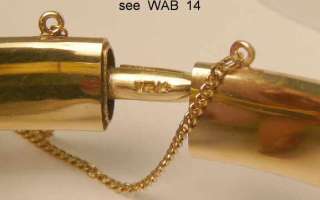 14K Gold Bracelet Hinged Bangle opens Vintage 1950s signed WAB  