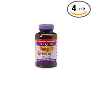  Natrol Omega 3 Purified Fish Oil 1000mg, 90 Softgels (Pack 