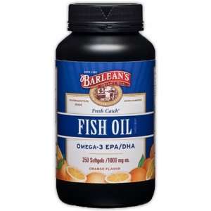  Barleans Fresh Catch Fish Oil   250 Softgels   Orange 