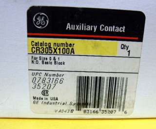 GE AUXILIARY CONTACTS CR305X100A   NEW IN BOX  