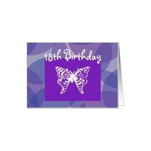  15th Birthday, White Butterfly Card Toys & Games