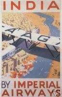 Vintage Imperial Air India Travel Poster  