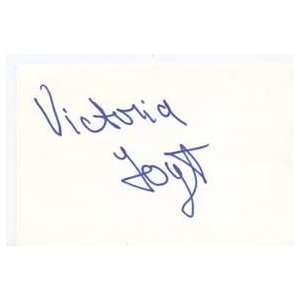  VICTORIA FOYT Signed Index Card In Person 