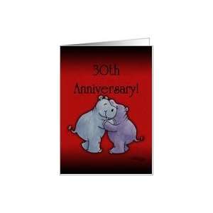  Happy Anniversary  Hugging Hippos Card: Health & Personal 