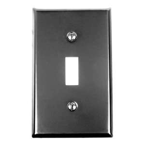  AW1BP   One Toggle Switch Plate   Smooth Black Iron Steel 
