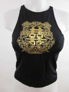 VIVIENNE TAM Black Embellished Sleeveless Shirt Sz 1  