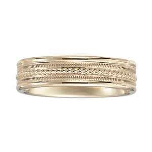 BENCHMARK Womens 14k Yellow Gold Braided Comfort Fit Wedding Band (6 