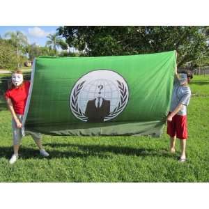    HUGE 8 Foot Anonymous flag banner w Free Mask 