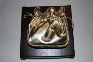 New Azzedine Alaia Metallic Gold Leather Purse Handbag  