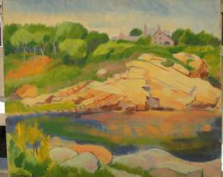 Albert Sway 1949 New England landscape painting  