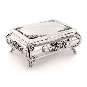 Antique Grape Design Silver Jewelry Box:  Kitchen & Dining