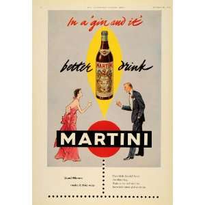  1954 Ad Martini Sweet Vermouth Gin and It Cocktail 