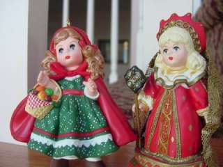   Alexander DOLLS CHRISTMAS Tree ORNAMENTS 4 Red Riding hood & queen
