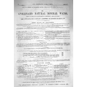  1875 Advertisement Apollinaris Mineral Water London