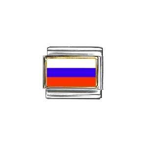 Russia Flag Italian Charm Bracelet Link