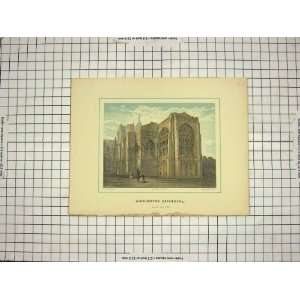  WINKLES ANTIQUE PRINT WINCHESTER CATHEDRAL ARCHITECTURE 
