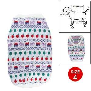   Pet Size 4 Apple Pattern Pullover Knitted Sweater