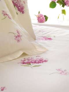 Cream & Pink Hydrangea Bedding or Pink Sheet or Valance  
