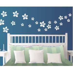   Tropical Flower Wall Decals 22 Pack Various Sizes: Home & Kitchen