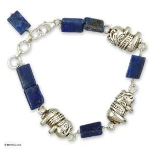  Lapis lazuli charm bracelet, Midnight Elephants Jewelry