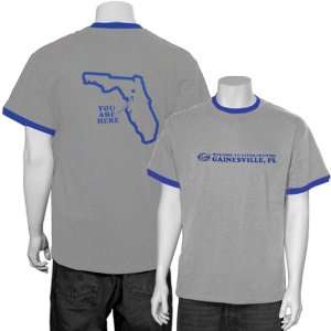  Nike Florida Gators Ash City Ringer T shirt: Sports 