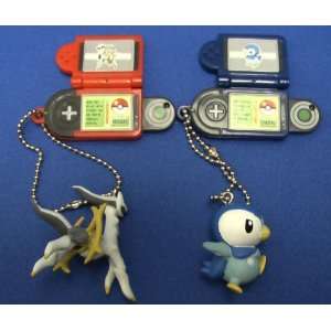 Pokemon Figure Keychain Arceus Piplup Set ( No BOX ** Figure Only )