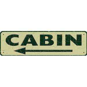  Cabin Left Arrow Nostalgic Tin Sign by Rivers Edge 