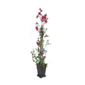  45 Bougainvillea with Bamboo Trellis in Wood Pot