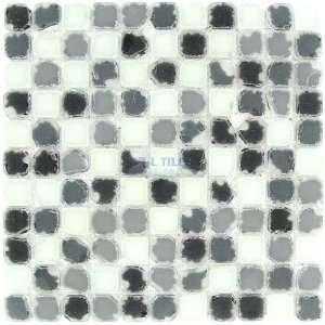  1 color blocks black and white frosted tumbled mix 12 x 