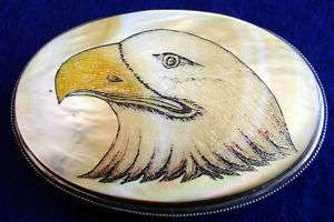 American Bald Eagle Abalone Shell Belt Buckle  