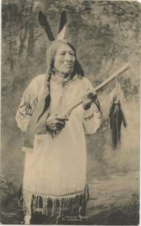 EAGLE MAN, AMERICAN INDIAN SIOUX CHIEF ca 1900 POSTCARD  