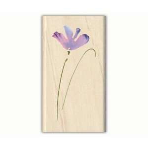  Rubber Stamp With Wood Handle, Kathy Davis Blue Long Stem 