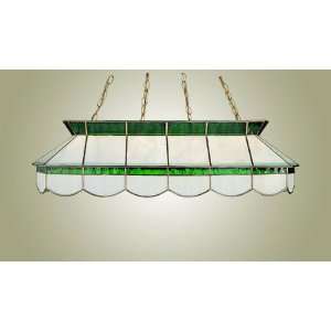 lite Billiard Table Light With Green Stained Glass Accents   Swirl 