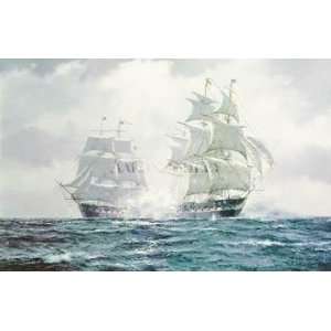 Action Between Uss Constitution And H by Henry Scott. Best Quality Art 