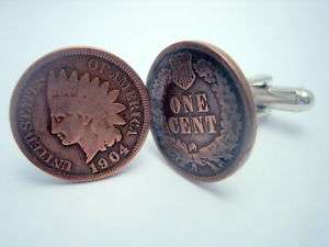 indian head penny rare coin cent money unique cufflink  