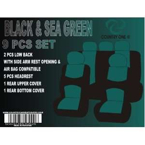   COVER SET 9PCS SET FOR 2 ROWS WITH FRONT AIR BAG COMPATIBLE SEA GREEN