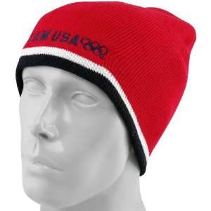  USA Olympic Team Red Cuffless Beanie: Sports & Outdoors
