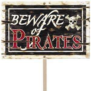  Beware of Pirates Yard Sign Toys & Games