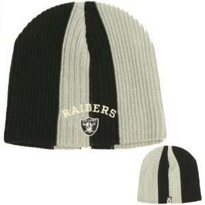  NFL Oakland Raiders Vertical Stripe Beanie Hat Cap: Sports 