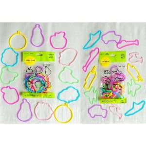  24 counts SILLY SHAPED Silicone Rubber Bands Bracelets 