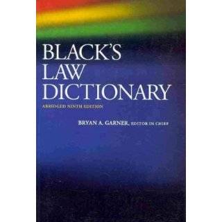 Blacks Law Dictionary, Abridged, 9th by Bryan A. Garner ( Paperback 